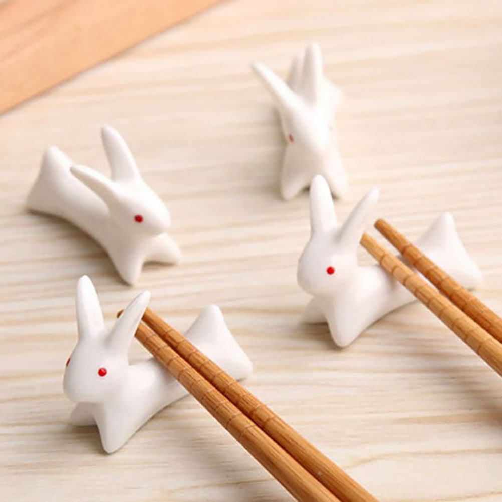 Chopstick Rest Ceramic - 10個入り漫画ウサギセラミック箸置きインクブラシスタンド食器ホルダースタイリッシュな書道ペンラック絵画筆記用