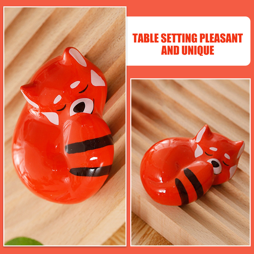 Chopstick Rest Ceramic - 4個セット セラミック箸置き キツネデザイン シックなカトラリーホルダー スプーンフォーク置き テーブルセッティング用