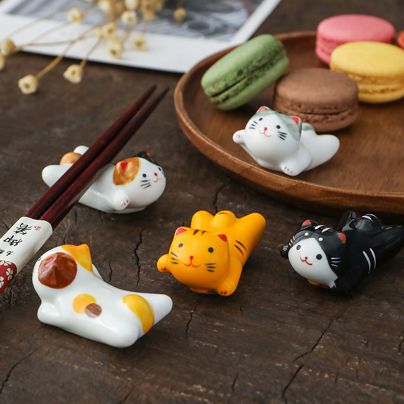 フライングキャットセラミック箸置き和風かわいい招き猫ホルダー - Chopstick Rest Ceramic のレビューと価格