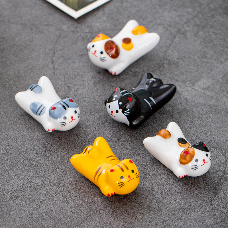 フライングキャットセラミック箸置き和風かわいい招き猫ホルダー - Chopstick Rest Ceramic のレビューと価格