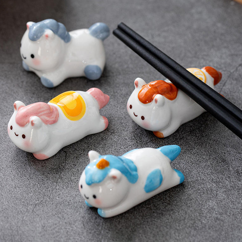 1 個のかわいいセラミック馬箸置きラック & ホルダースプー - Chopstick Rest Ceramic のレビューと価格