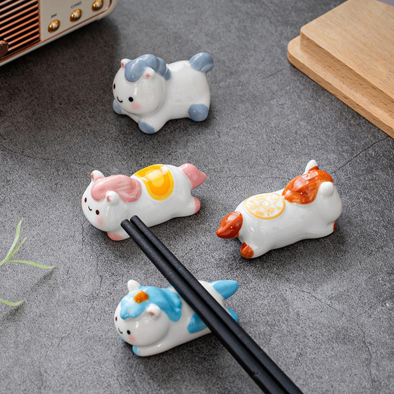 1 個のかわいいセラミック馬箸置きラック & ホルダースプー - Chopstick Rest Ceramic のレビューと価格