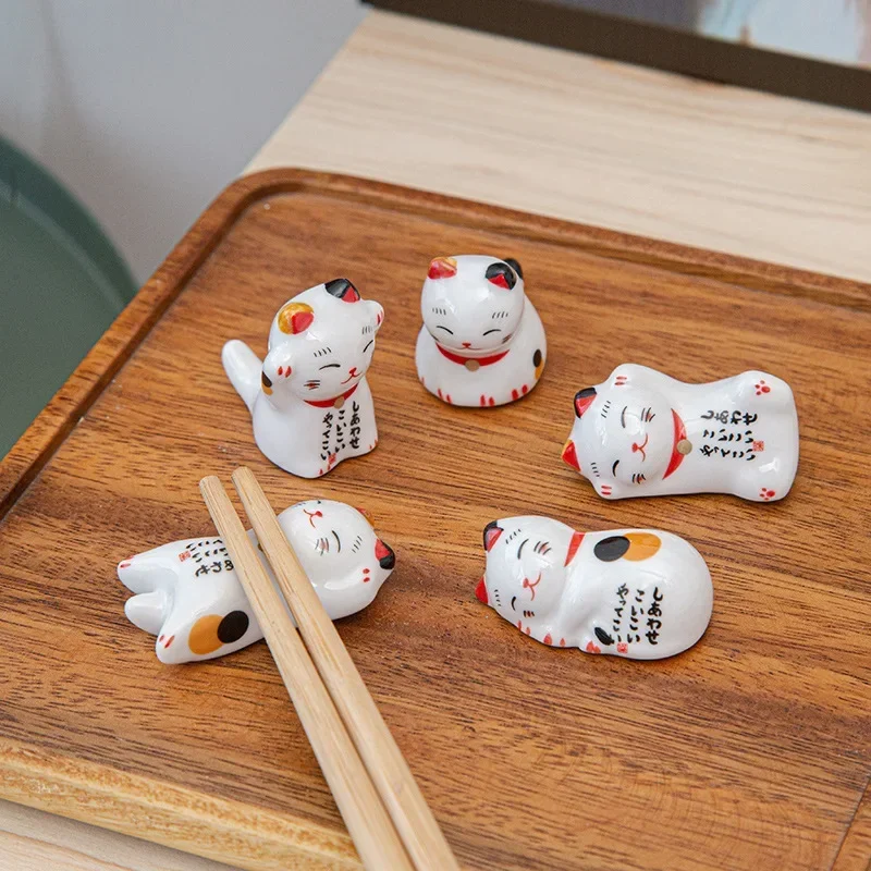 1個日本のラッキー猫セラミック箸ラッキー猫の箸ホルダーラック - Chopstick Rest Ceramic のレビューと価格
