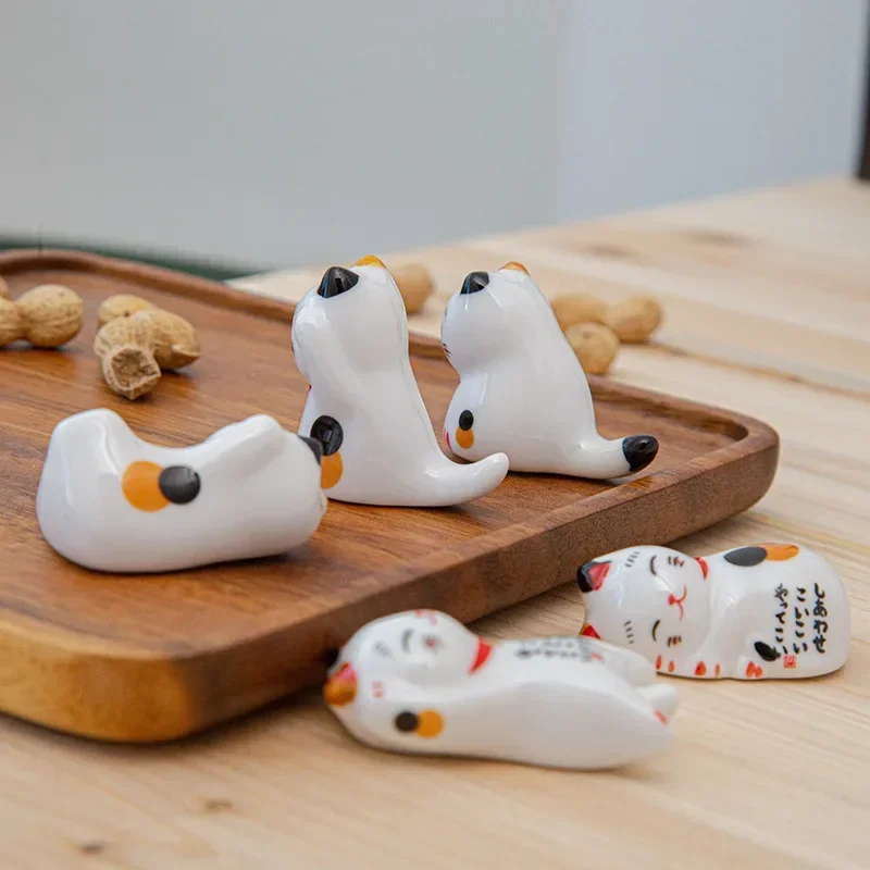 1個日本のラッキー猫セラミック箸ラッキー猫の箸ホルダーラック - Chopstick Rest Ceramic のレビューと価格