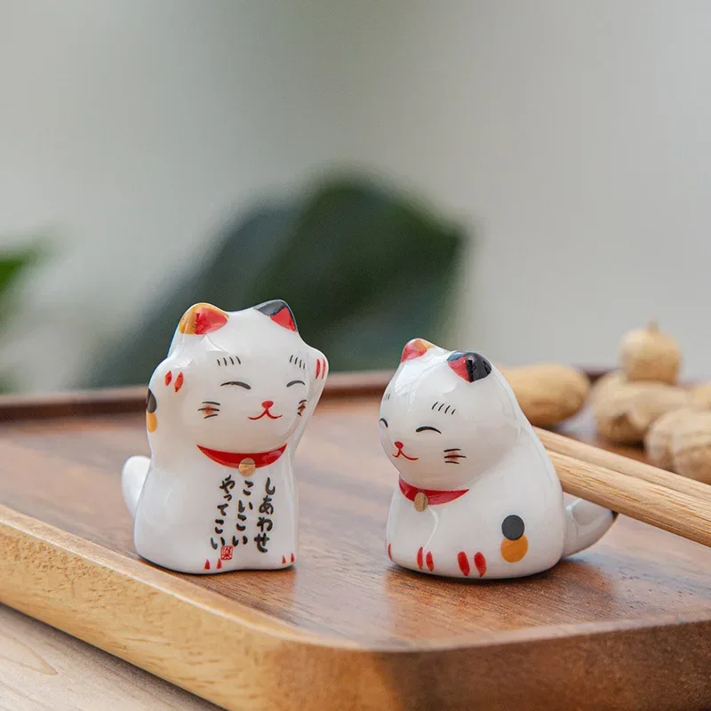 1個日本のラッキー猫セラミック箸ラッキー猫の箸ホルダーラック - Chopstick Rest Ceramic のレビューと価格