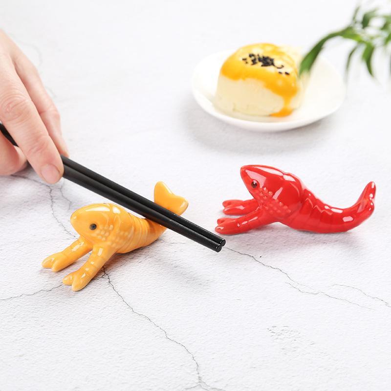かわいいザリガニ型セラミック箸置きかわいい動物食器ホルダーペ - Chopstick Rest Ceramic のレビューと価格