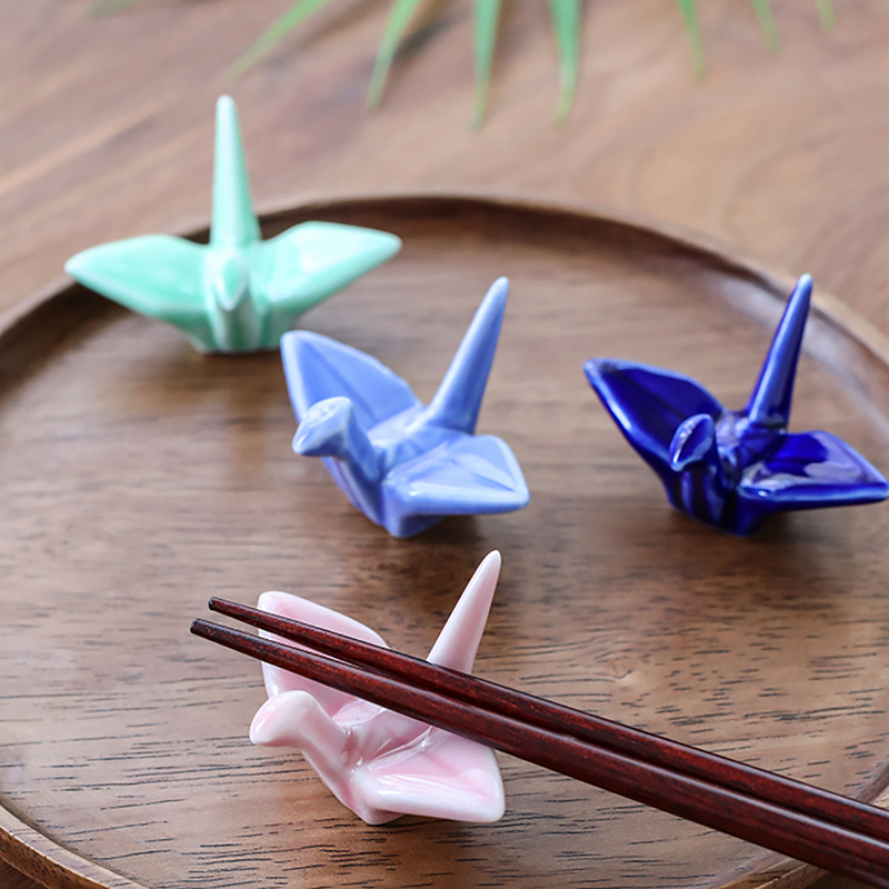 陶器製折り鶴箸置き箸フォークスプーンホルダーディナースプーン - Chopstick Rest Ceramic のレビューと価格