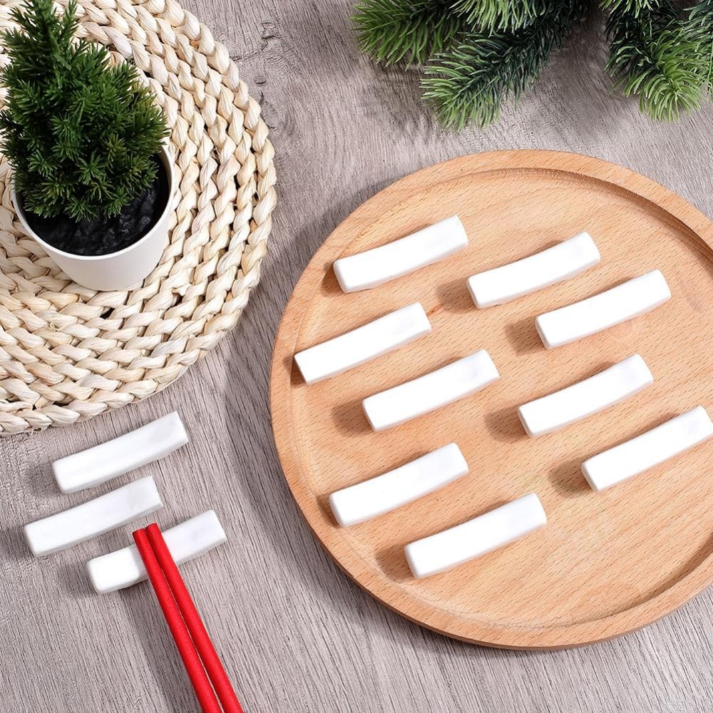 12 個の箸置き白日本磁器箸ホルダーセラミック中華ディナース - Chopstick Rest Ceramic のレビューと価格