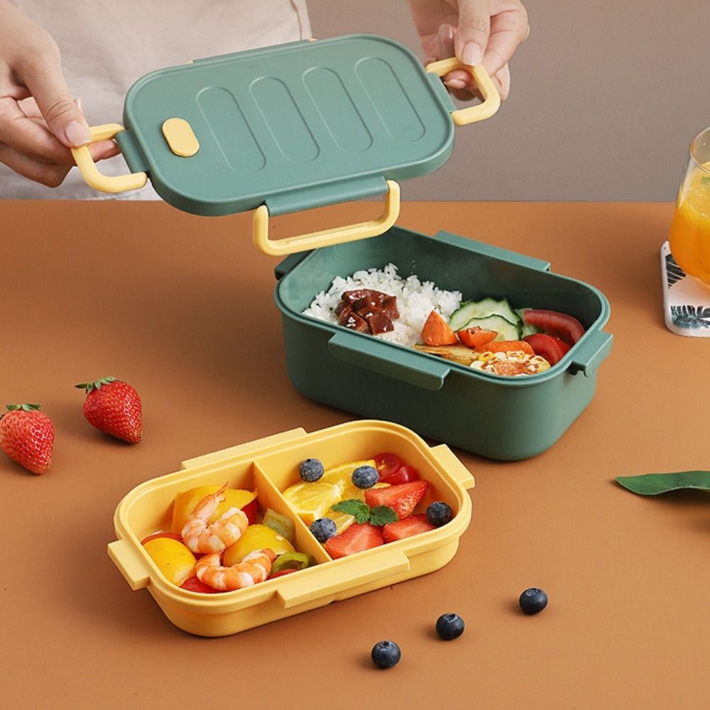 二層式二段弁当箱、電子レンジ対応、エコフレンドリー、仕切り付 - Bento Box Two Tier のレビューと価格