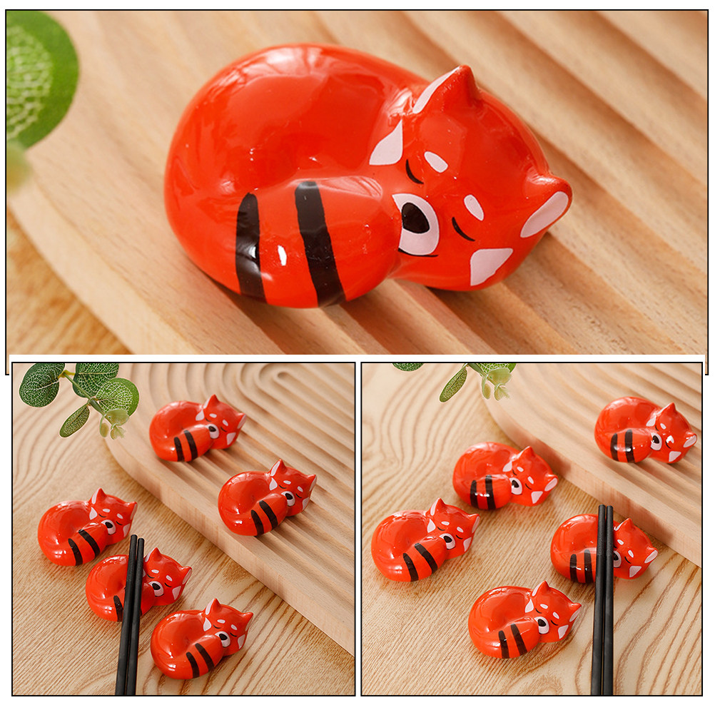 4個セット セラミック箸置き キツネデザイン シックなカトラ - Chopstick Rest Ceramic のレビューと価格